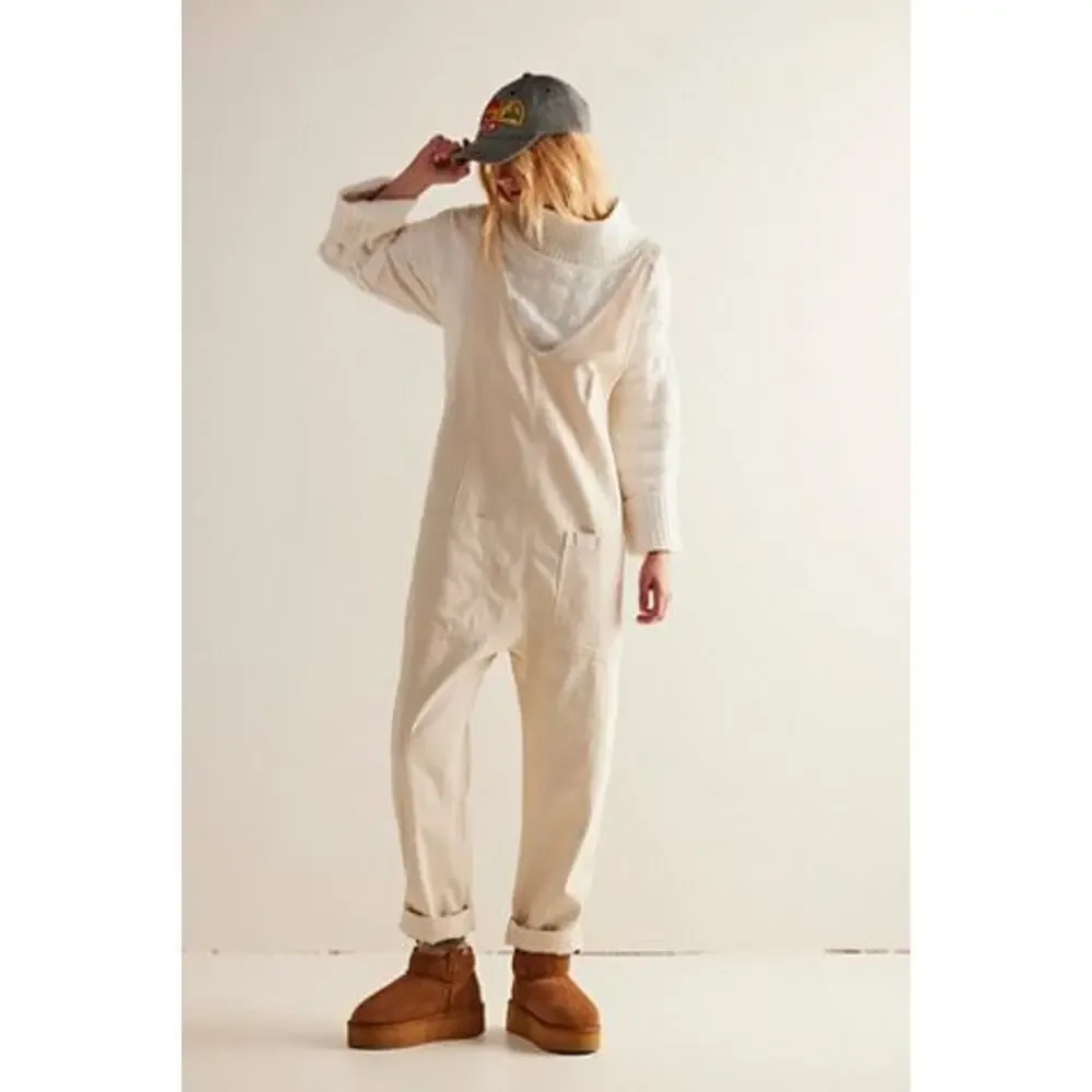 New FREE PEOPLE We The Free High Roller Jumpsuit $98 MEDIUM Ivory